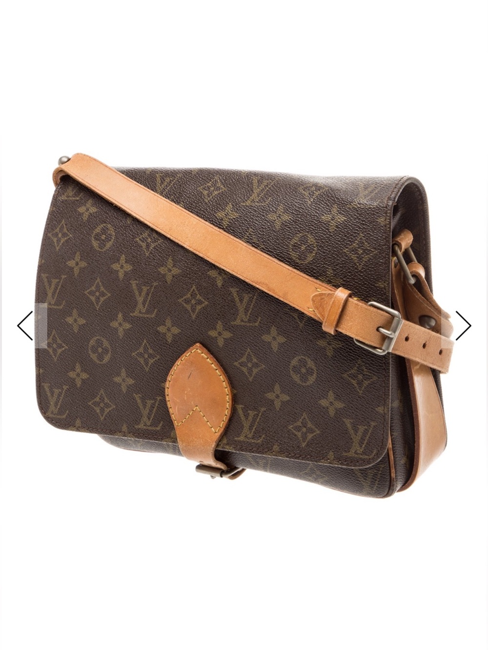 Vintage Louis Vuitton LV Monogram Cartouchière GM Tan and Brown Messenger Bag
